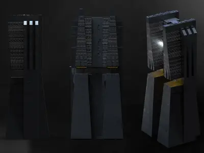 Brutalist Scifi Building 06  3D model
