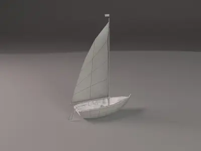 Fishing Boat Low Poly Low-poly 3D model