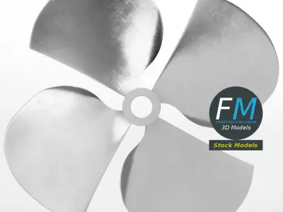 Four blades propeller fan 3D model