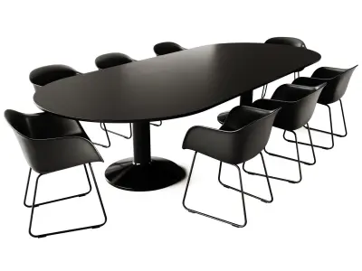 Muuto Midst Conference Table and Chair 3D model