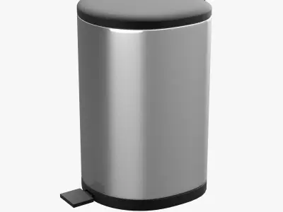 Dustbin 2 stainless steel trash can 3D model