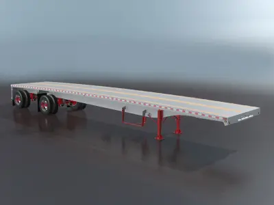 Aluminum Flatbed Trailer 3D model