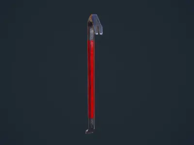 Crowbar cane Low-poly 3D model