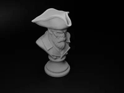 Pirate Bust Chess 3D print model get