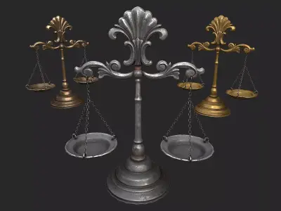 Balance Scales Low-poly 3D model
