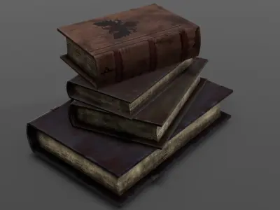 Old Books 3D Model  Low-poly 3D model