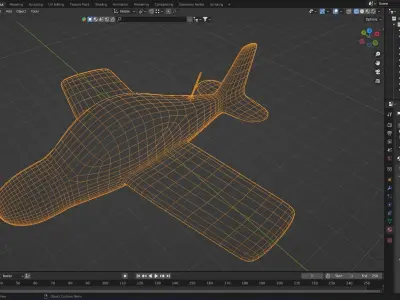 Propeller Airplane 3D animated model 3D model