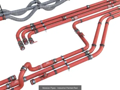 Modular Pipes - Industrial Painted Collection 3D Model Pack