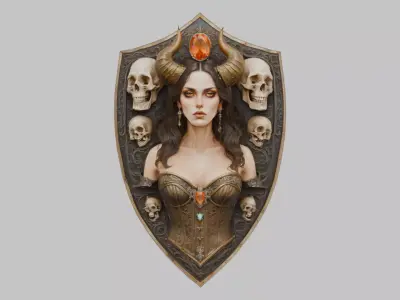 Enchanted Shield Maid 3D ModelEnchanted Shield Maid 3D Model Low-poly 3D model