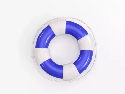 Floating lifebuoy Low-poly 3D model