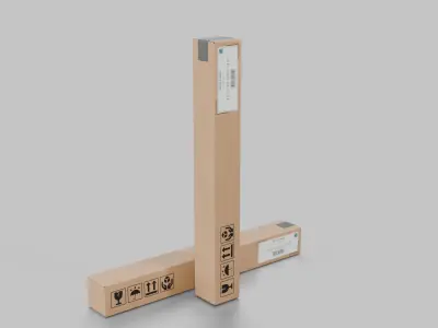 Tall Narrow Cardboard Box - Rigged and Fully Customizable Low-poly 3D model