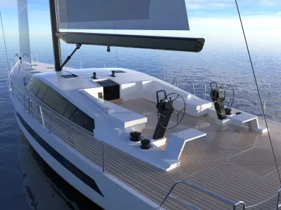 23 m Luxury Sail yacht 3D model