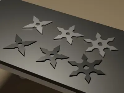 Shuriken Pack Low-poly 3D model