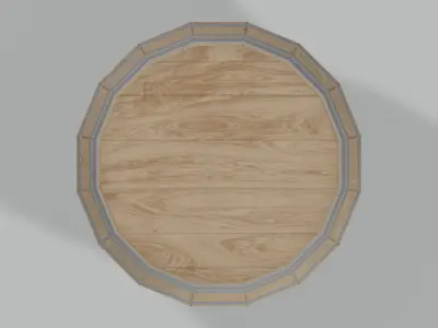 Light Toasted Lowpoly Bourbon Rundlet Barrel Low-poly 3D model
