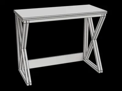 Brown Wooden Accent Table 3D model