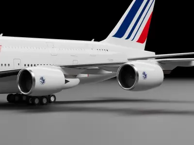 Airbus A380-800 with AirFrance Livery  3D model