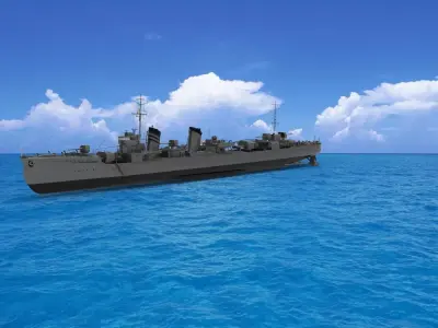 Japanese destroyer Kikuzuki 3D model