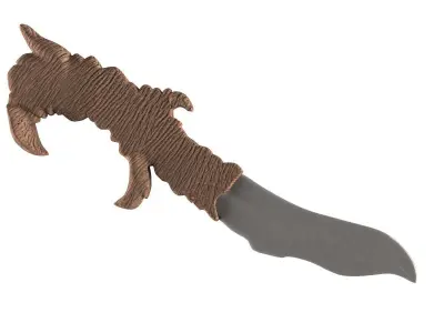 Skinning Knife Low-poly 3D model