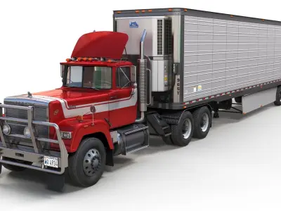 SuperLiner refregirated trailer Low-poly 3D model
