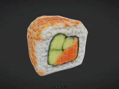 Sushi - Uramaki Low-poly 3D model