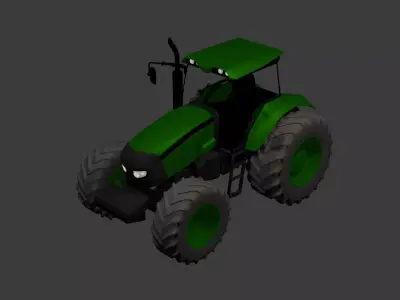 John Deere Tractor Low-poly 3D model