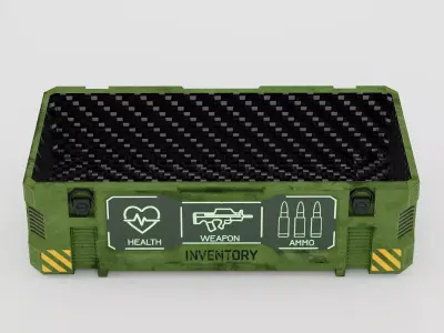 Sci-Fi Storage Crate Low-poly 3D model purchase