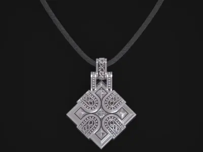 Medieval Pendant - 3D model FOR SALE - Custom 3D Jewelry 3D print model