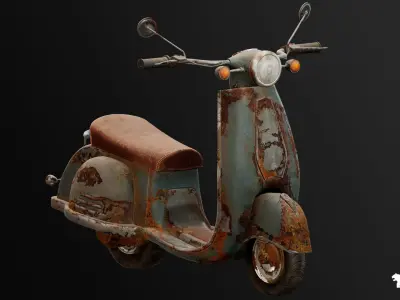 City Scooter - Rigged BP Controllable with Skins Low-poly 3D model