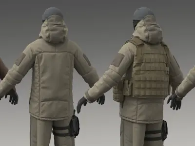 Military Uniform Set 3D model