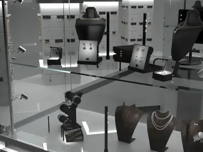 Mall kiosk vray Low-poly 3D model