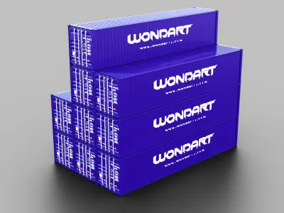 40 feet long cargo container box Low-poly 3D model