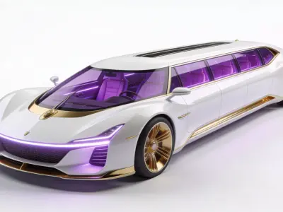 Futuristic Ultra-Luxury Sci-Fi Limousine Model Low-poly 3D model