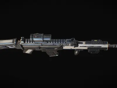 Assault Rifle HK36 Low-poly 3D model