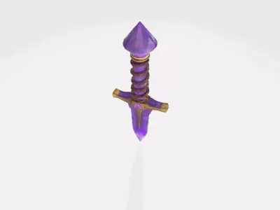 Amethyst Dagger Low-poly 3D model