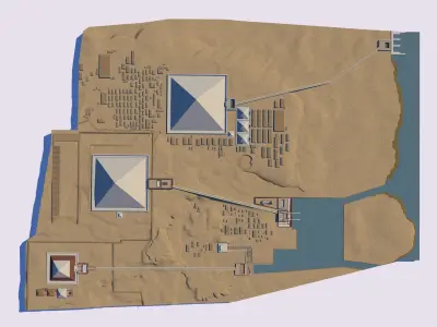 Giza Plateau true scale 3D model