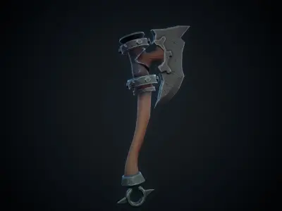 Stylized Battle Axe Low-poly 3D model