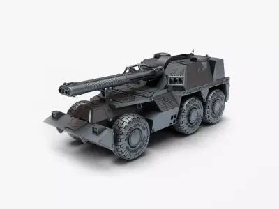 tank gun G6 3D print model