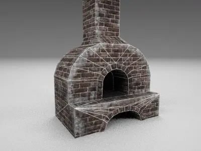 Medieval Forging Furnace Low-poly 3D model