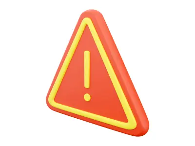 3D red warning sign icon 3D model
