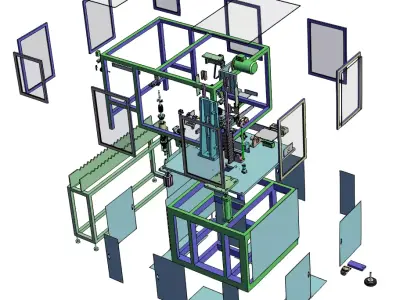 Precision Turning Machine with Single Cutter and Dual Servos  3D model
