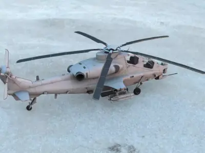 Boeing AH-64 Apache Helicopter 3D print model