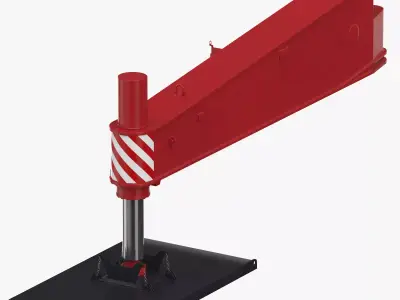 Crane Outrigger Large 01 Red 3D model