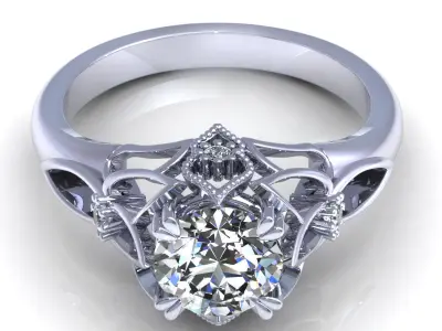 Antique Diamond Ring 3D print model