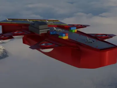 Flying Military Ship Low-poly 3D model by militarymodels99