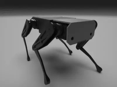 4-Legged Dog Robot with 12 Degrees of Freedom Low-poly 3D model