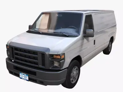 2010s industrial van  Low-poly 3D model
