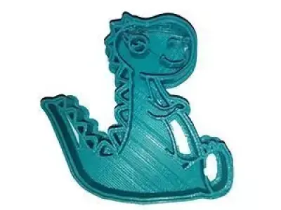 Dino cookie cutter 3D model 4