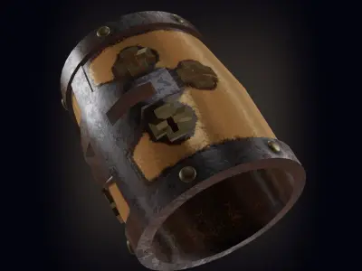 Stylized medieval war helmet PBR  game ready Low-poly 3D model
