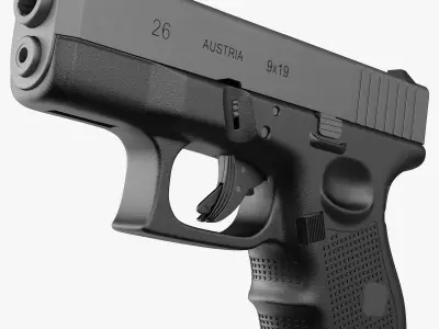 Sub Compact 9mm Pistol 3D model