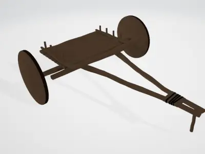 Cart for livestock animals Low-poly 3D model